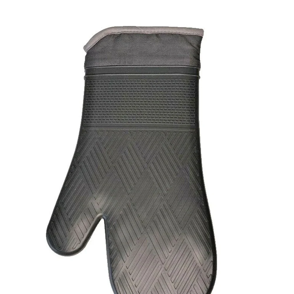 Better Homes & Gardens Kitchen Oven Mitts Set of 2 Grey Silicone Texturized